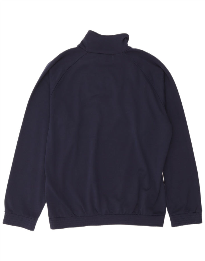 KAPPA Mens Zip Neck Sweatshirt Jumper XL Navy Blue Colourblock Polyester