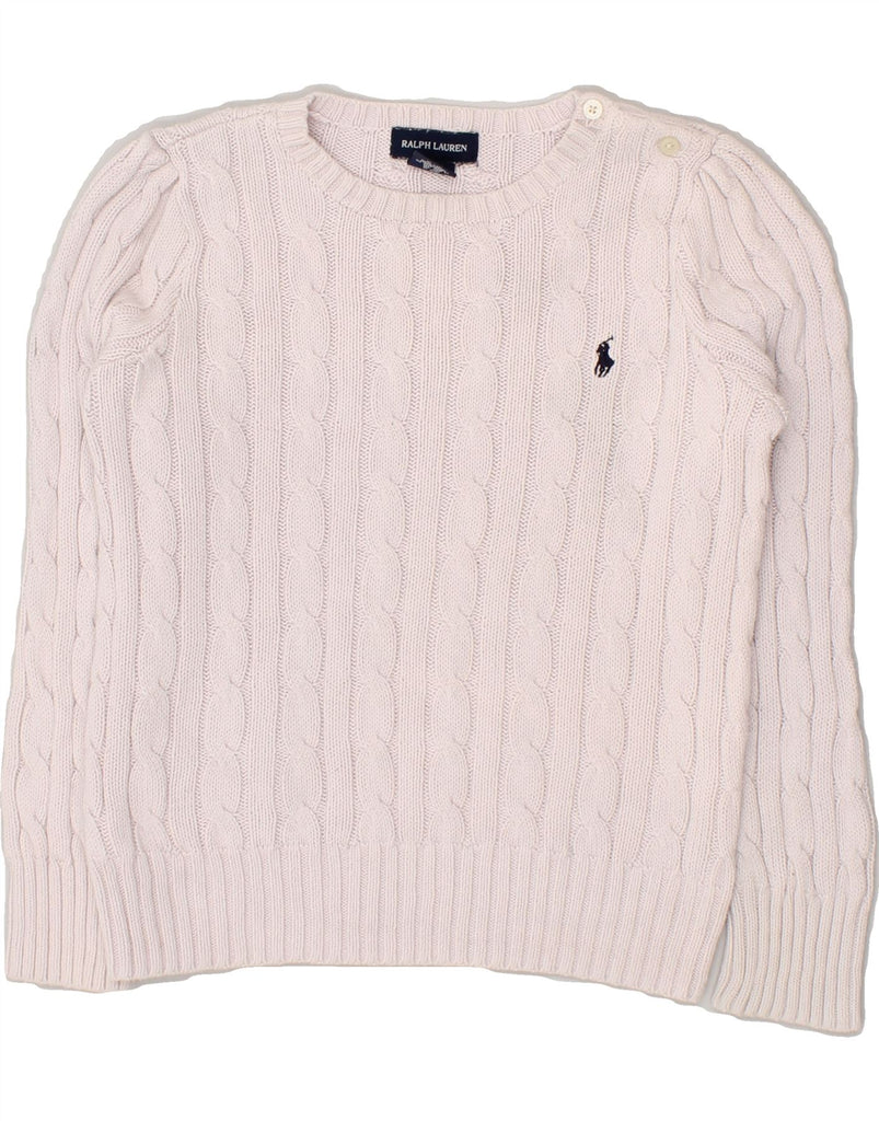 RALPH LAUREN Girls Crew Neck Jumper Sweater 5-6 Years Pink Cotton | Vintage Ralph Lauren | Thrift | Second-Hand Ralph Lauren | Used Clothing | Messina Hembry 