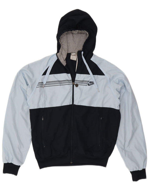 Nike Mens Hooded Tracksuit Top Jacket UK 36/38 Small Blue Colourblock