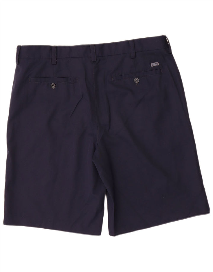 IZOD Mens Chino Shorts W36 Large Navy Blue