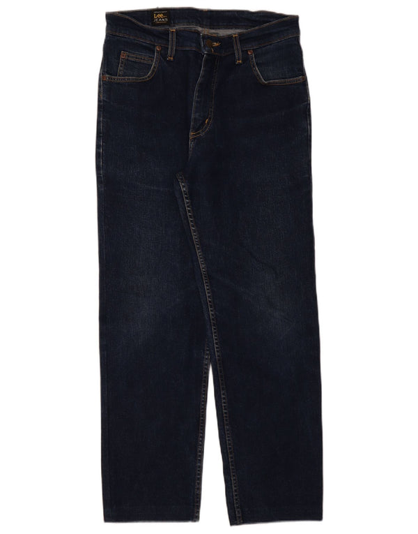 Lee Mens Brooklyn Straight Jeans W32 L28 Navy Blue Cotton