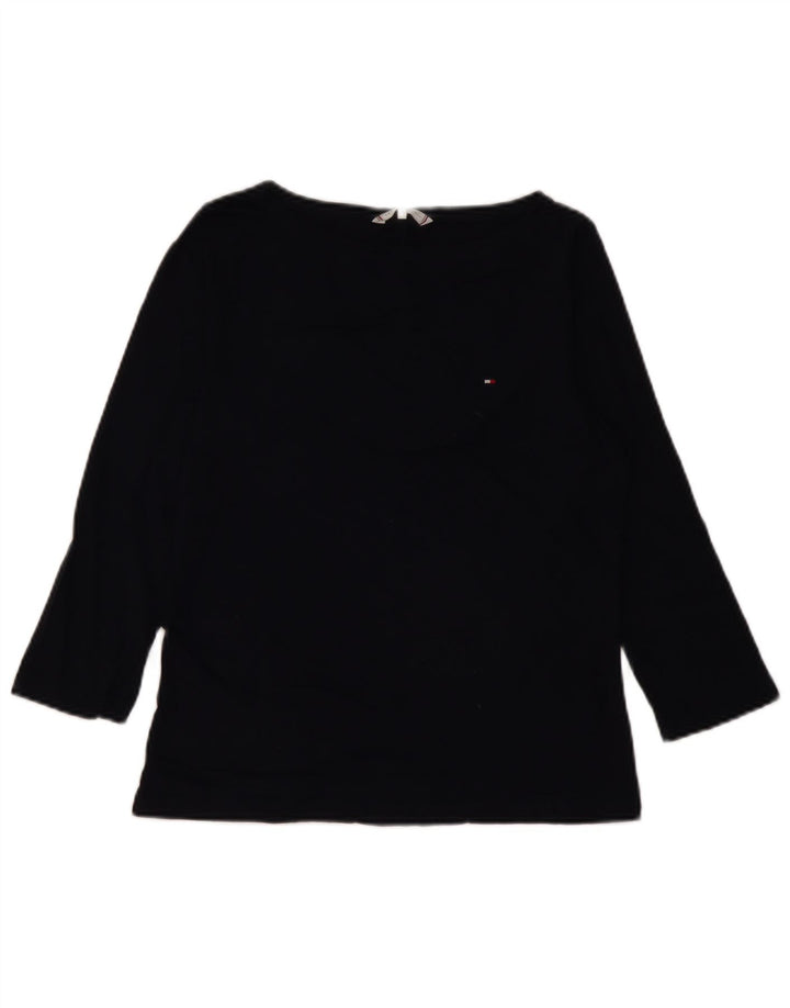 Tommy Hilfiger Womens Top 3/4 Sleeve UK 10 Small Navy Blue