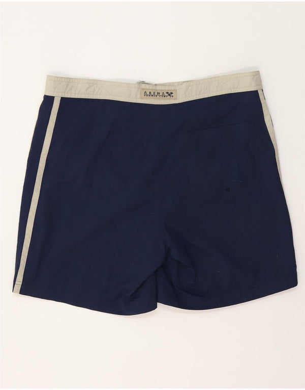 Arena Mens Swimming Shorts Large Navy Blue Colourblock Polyester