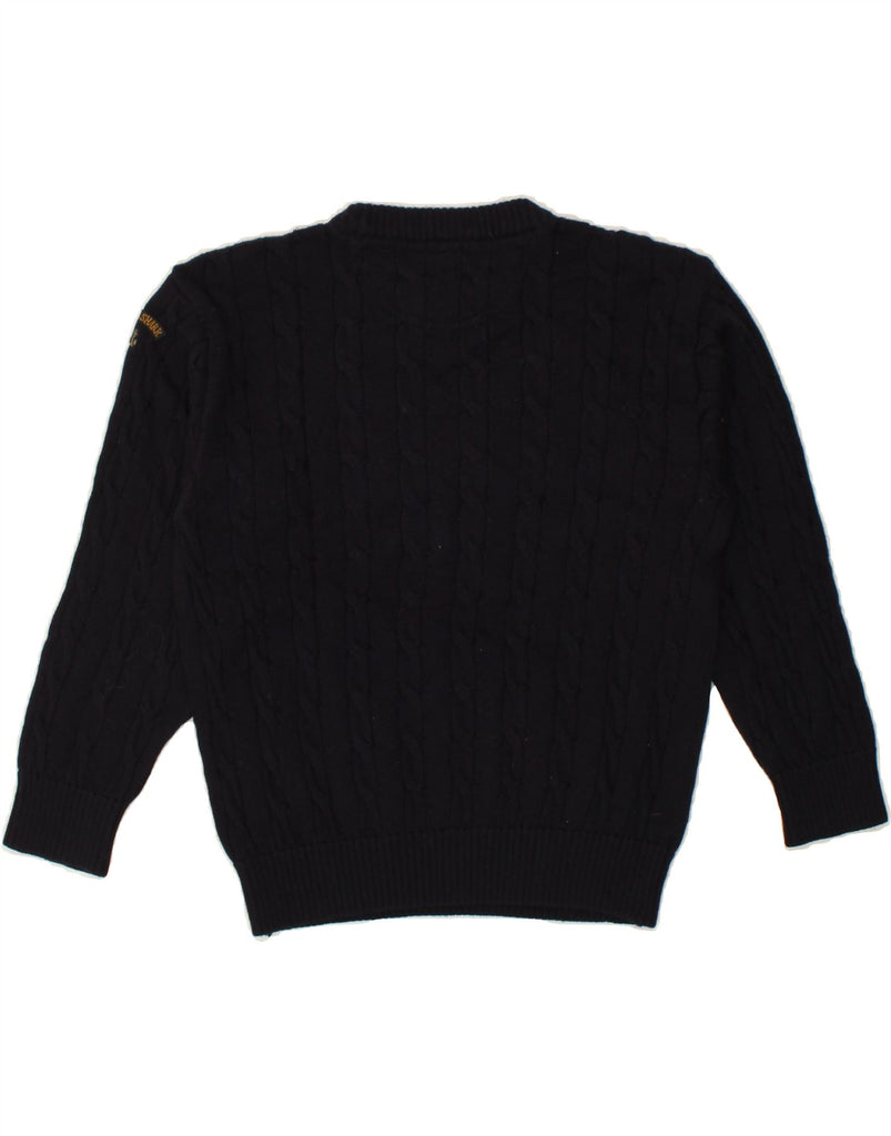 PAUL & SHARK Boys BRETAGNE Crew Neck Jumper Sweater 7-8 Years Navy Blue Vintage Paul & Shark and Second-Hand Paul & Shark from Messina Hembry 
