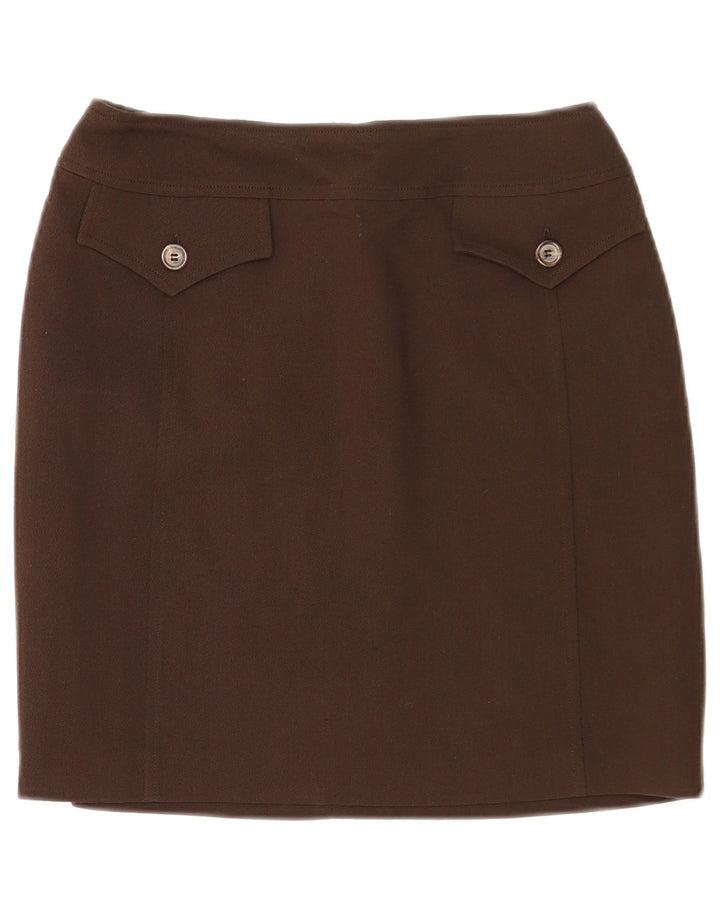 Max & Co. Womens Mini Skirt UK 8 Small W26 Brown Virgin Wool