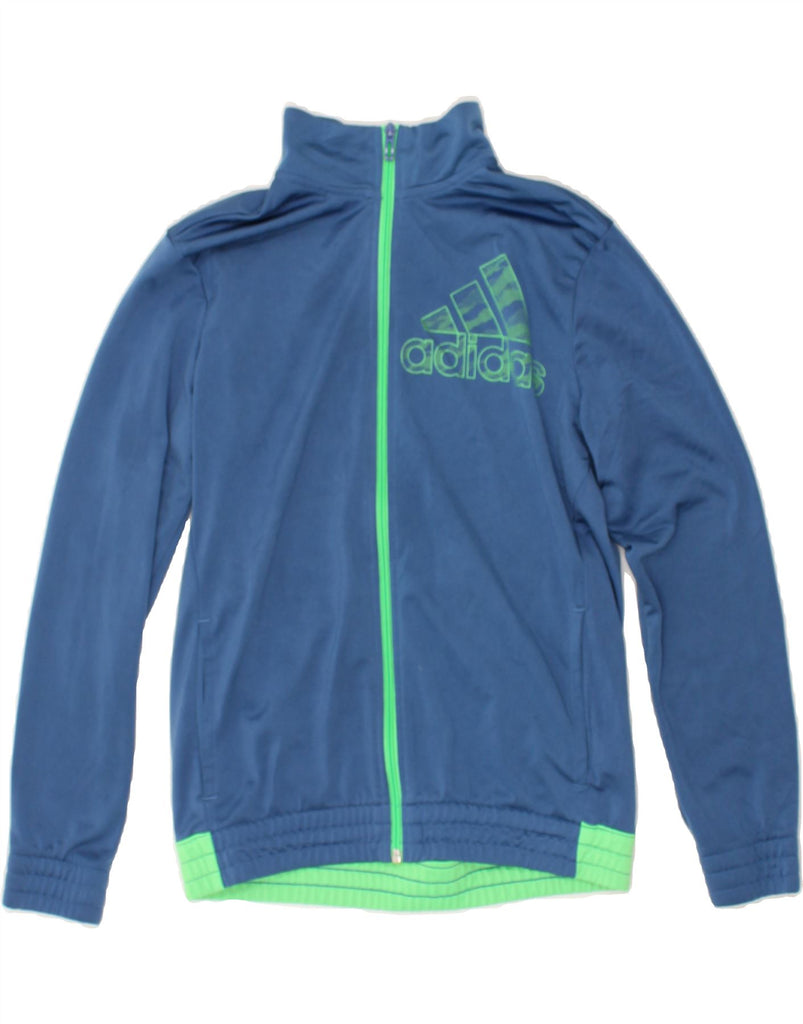 ADIDAS Boys Graphic Tracksuit Top Jacket 13-14 Years Large  Blue Polyester | Vintage Adidas | Thrift | Second-Hand Adidas | Used Clothing | Messina Hembry 