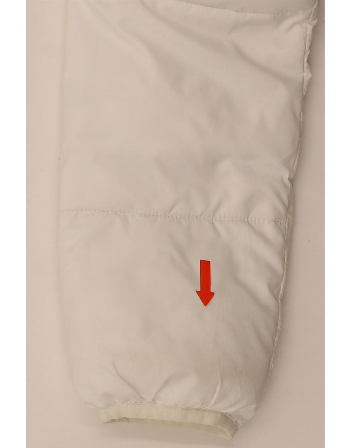 ELLESSE Womens Hooded Padded Jacket UK 10 Small White Colourblock Vintage Ellesse and Second-Hand Ellesse from Messina Hembry 