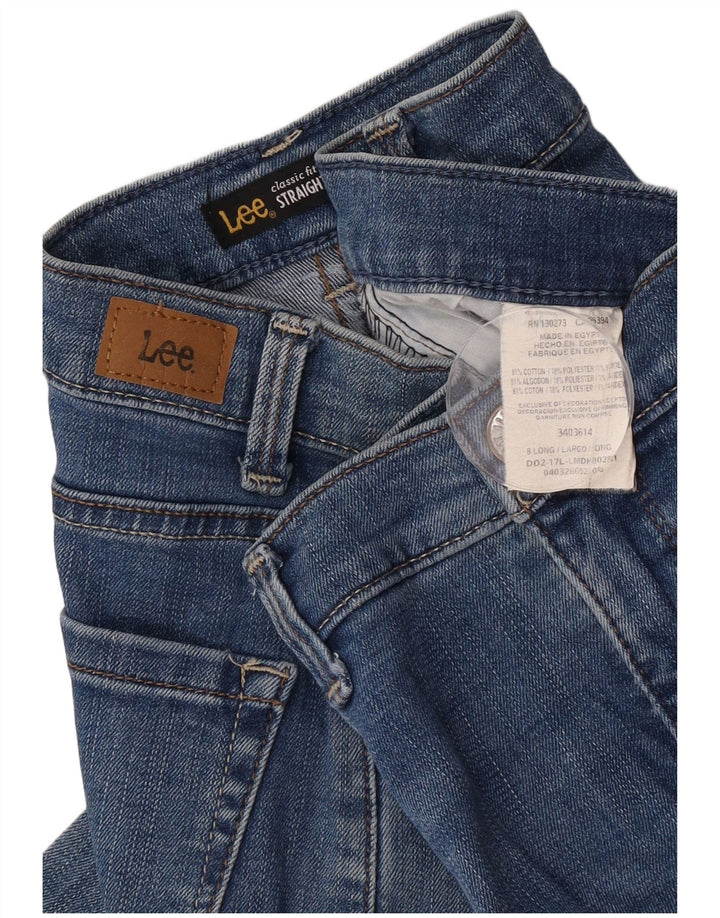 Lee Womens Classic Fit Straight Jeans US 8 Medium W28 L32 Blue Cotton