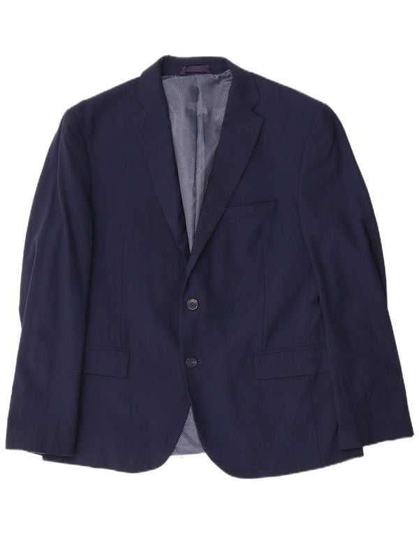 Marks & Spencer Mens Short 2 Button Blazer Jacket UK 42 XL Navy Blue Wool