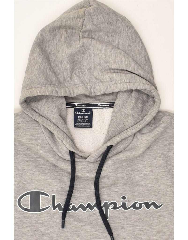 CHAMPION Mens Graphic Hoodie Jumper Medium Grey Cotton | Vintage Champion | Thrift | Second-Hand Champion | Used Clothing | Messina Hembry 