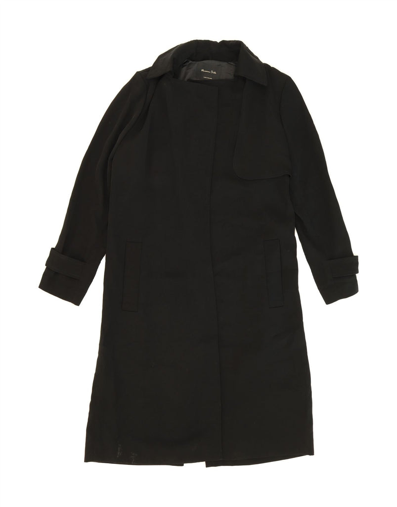 MASSIMO DUTTI Womens Trench Coat UK 10 Small Black Triacetate Vintage Massimo Dutti and Second-Hand Massimo Dutti from Messina Hembry 