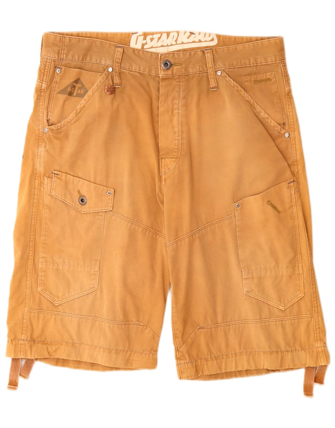 G-Star Mens Graphic Cargo Shorts W34 Large Beige Cotton