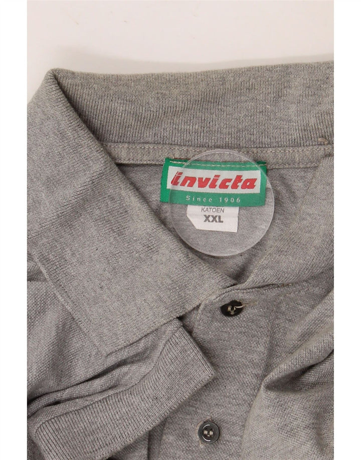 INVICTA Mens Polo Shirt 2XL Grey Flecked Cotton