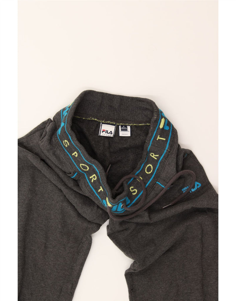 FILA Womens Graphic Tracksuit Trousers UK 10 Small  Grey Cotton Vintage Fila and Second-Hand Fila from Messina Hembry 
