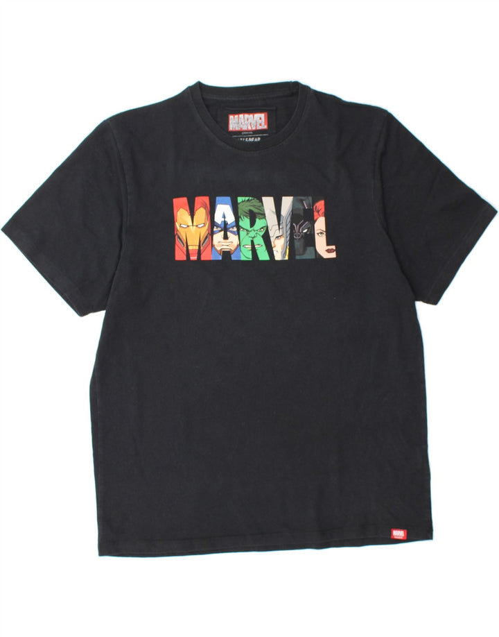 PULL & BEAR Mens Marvel Graphic T-Shirt Top XL Navy Blue Cotton Vintage Pull & Bear and Second-Hand Pull & Bear from Messina Hembry 