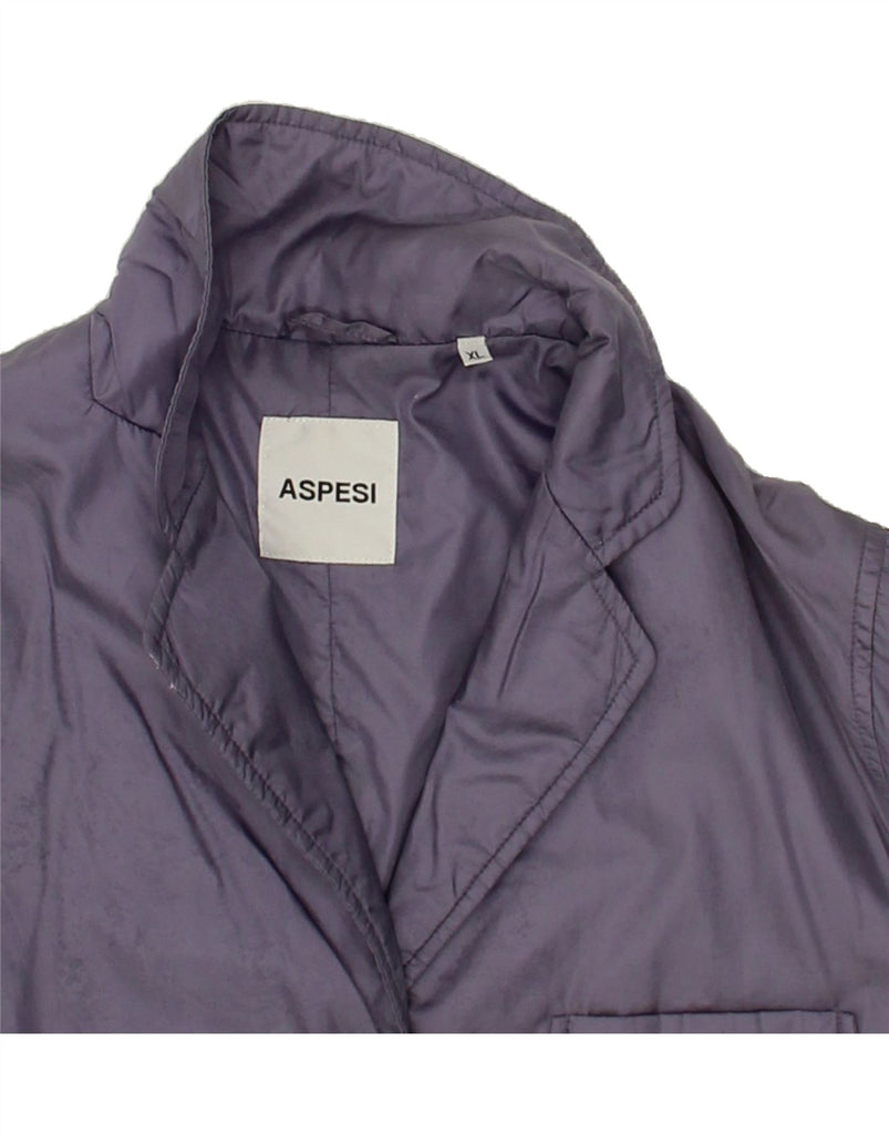 ASPESI Womens 3 Button Blazer Jacket UK 18 XL Purple Polyamide | Vintage Aspesi | Thrift | Second-Hand Aspesi | Used Clothing | Messina Hembry 