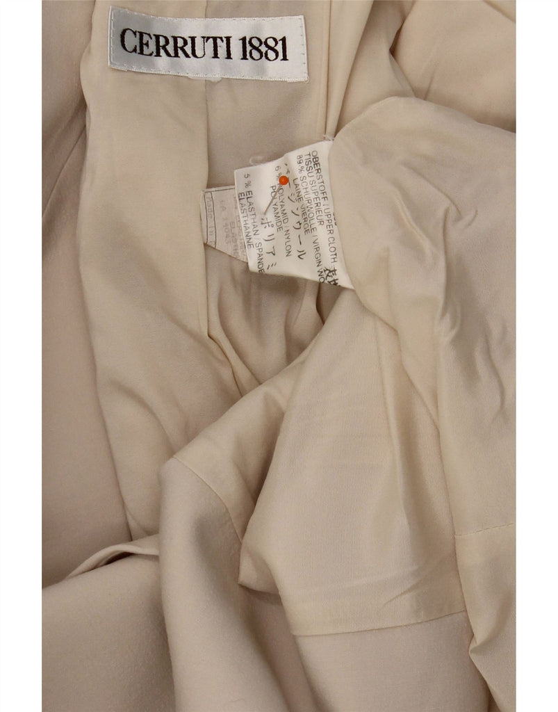CERRUTI 1881 Womens 2 Button Blazer Jacket UK 14 Large Beige Virgin Wool Vintage Cerruti 1881 and Second-Hand Cerruti 1881 from Messina Hembry 