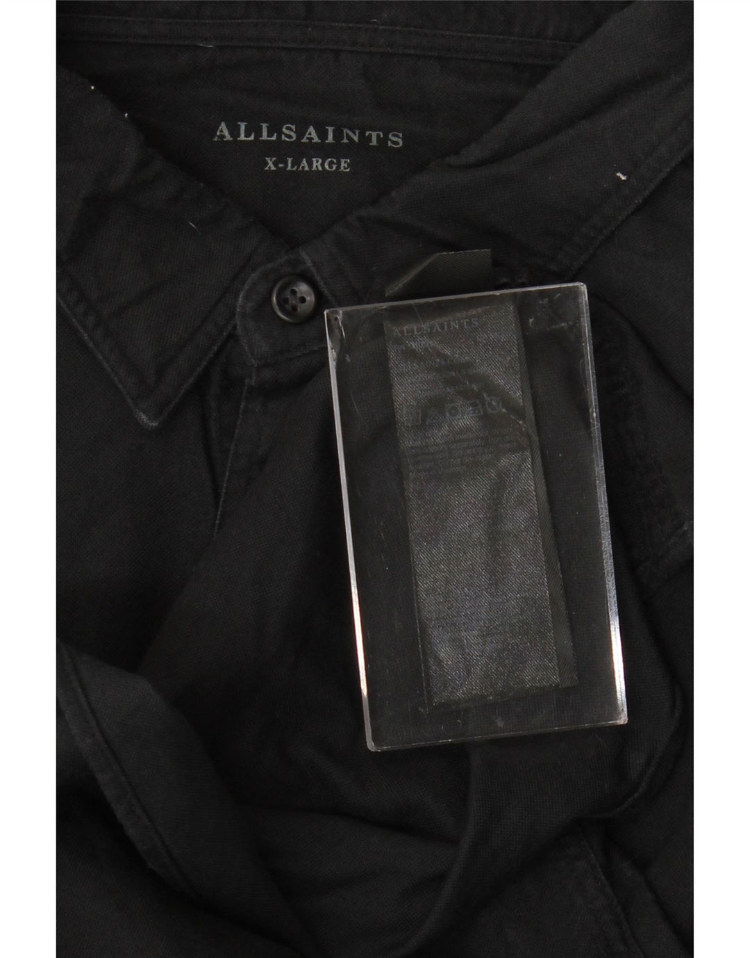 ALL SAINTS Mens Shirt XL Black Cotton