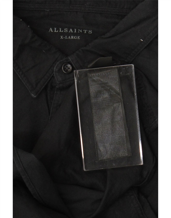 ALL SAINTS Mens Shirt XL Black Cotton