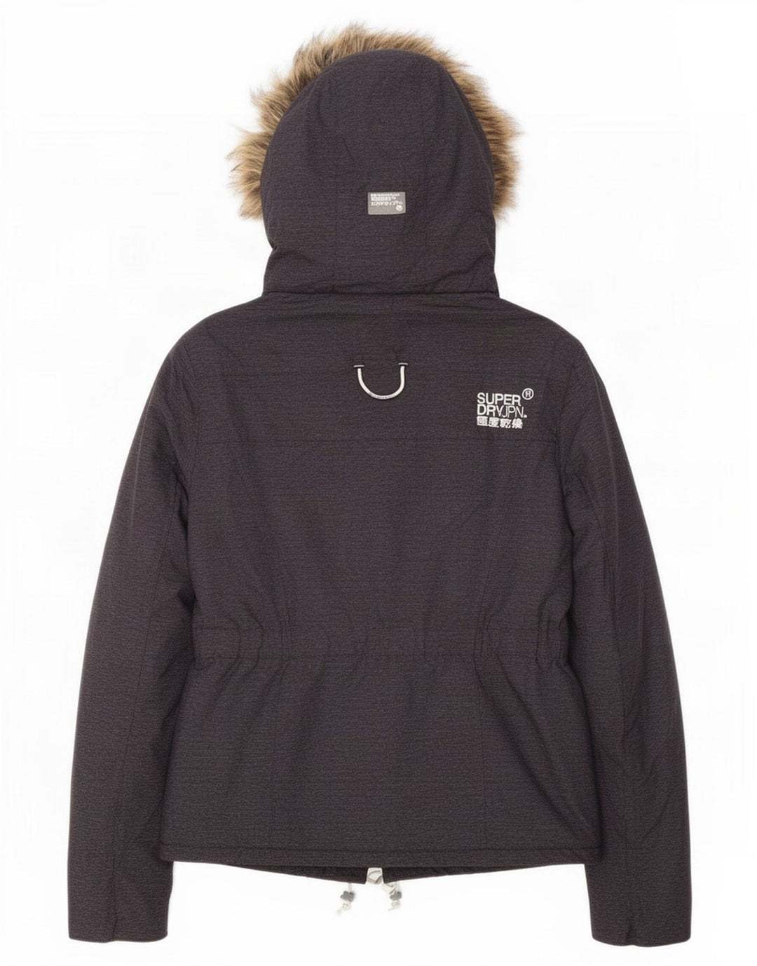 Superdry Womens Hooded Windbreaker Jacket UK 12 Medium Grey Polyester