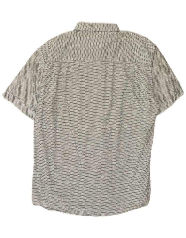 Gap Mens Short Sleeve Shirt Large White Spotted Cotton