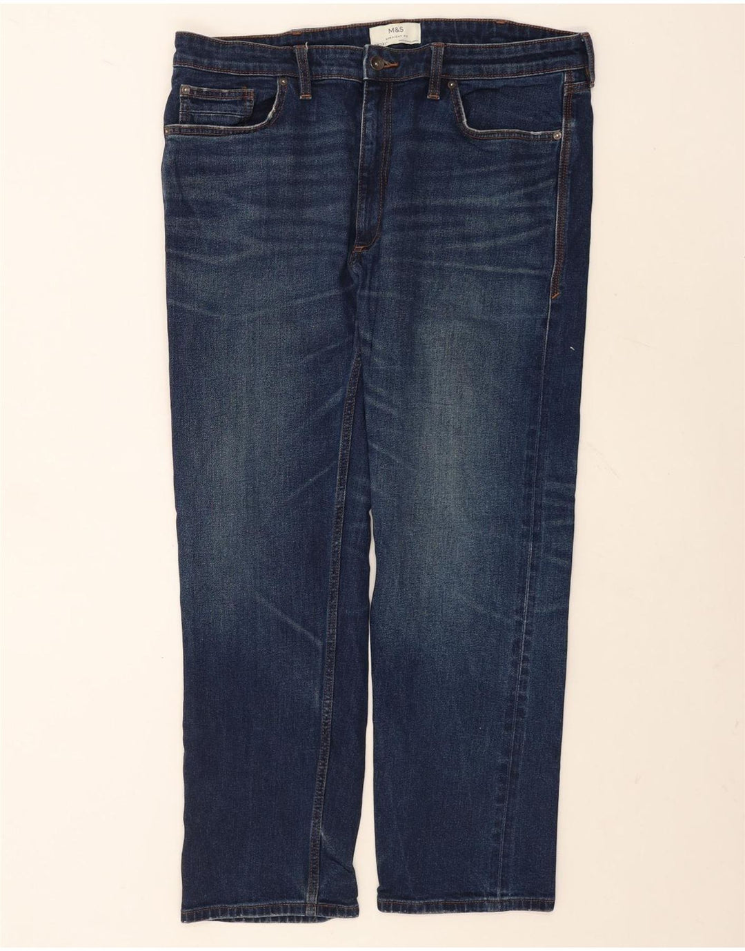 Marks & Spencer Mens Straight Jeans W38 L31 Blue Cotton