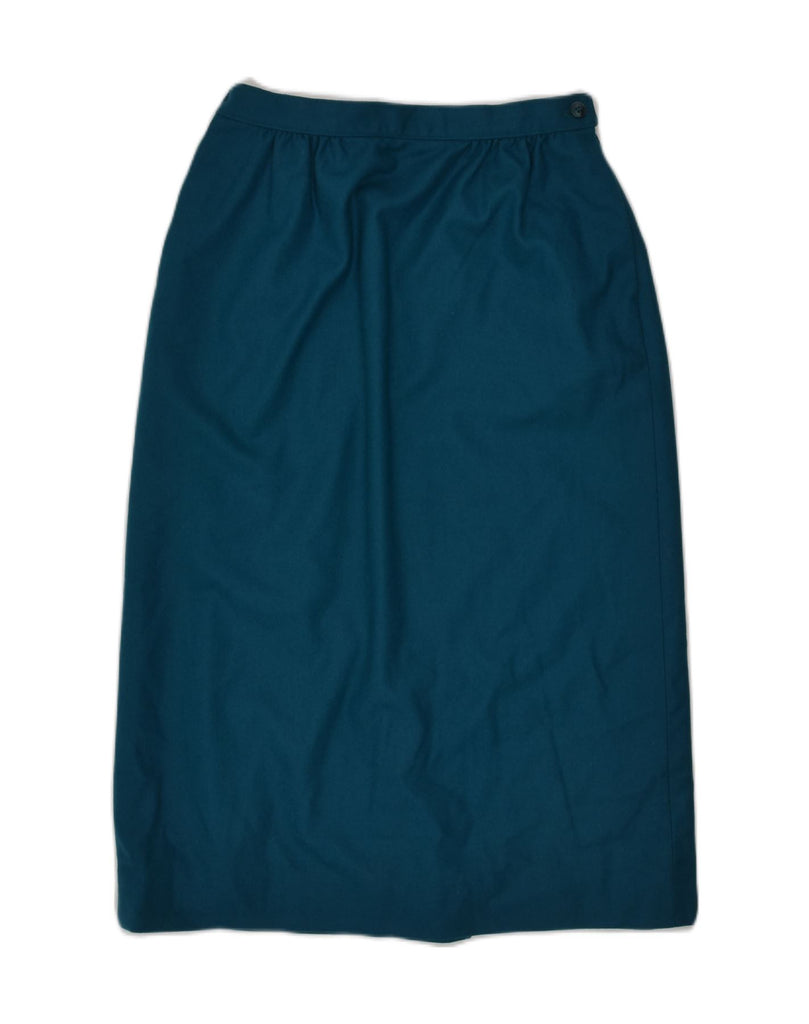 PENDLETON Womens Straight Skirt UK 8 Small W26  Navy Blue Virgin Wool | Vintage Pendleton | Thrift | Second-Hand Pendleton | Used Clothing | Messina Hembry 