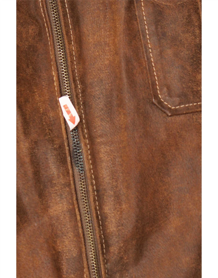 Engbers Mens Military Leather Jacket IT 58 4XL Brown