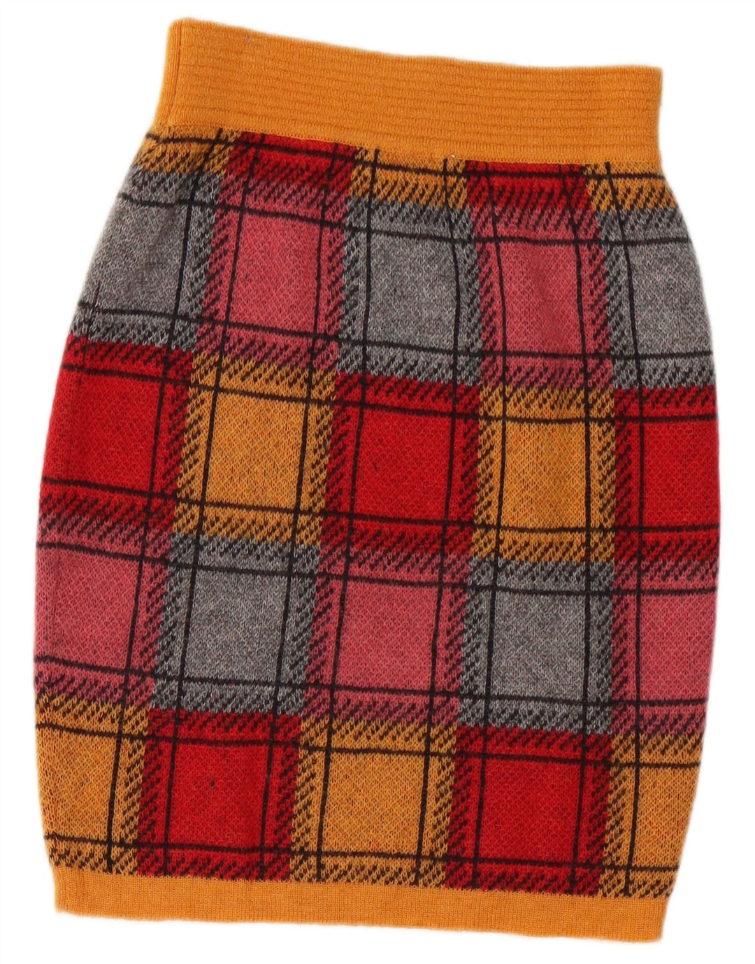 Vintage Womens Knit Pencil Skirt IT 44 Medium W26 Multicoloured Check