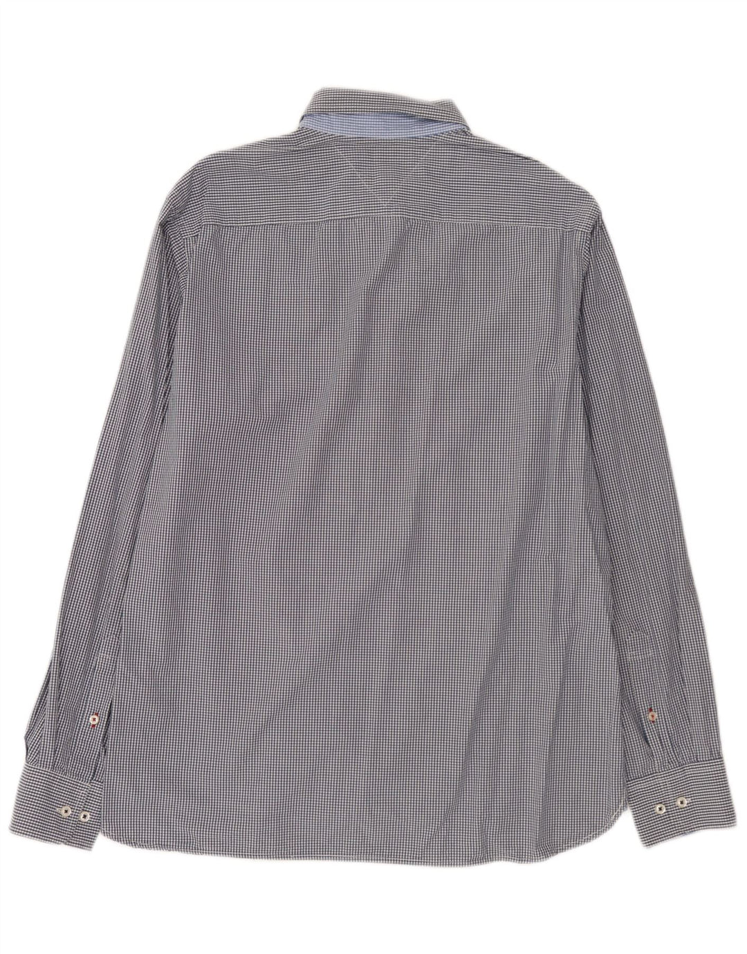 Tommy Hilfiger Mens Custom Fit Shirt Large Blue Gingham Cotton