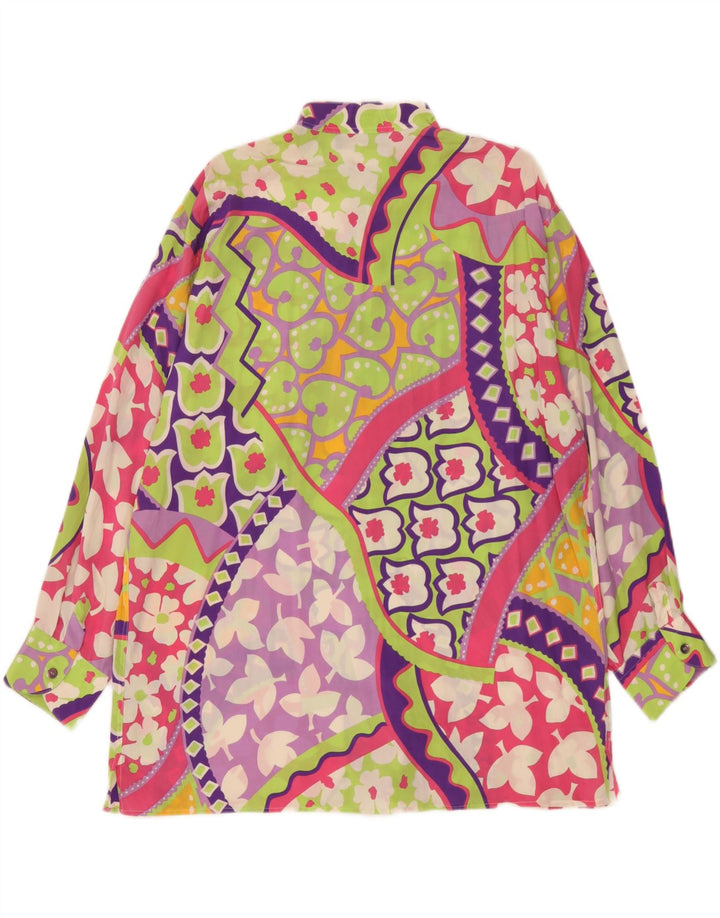 Pancaldi & B Mens Shirt XL Multicoloured Floral Silk