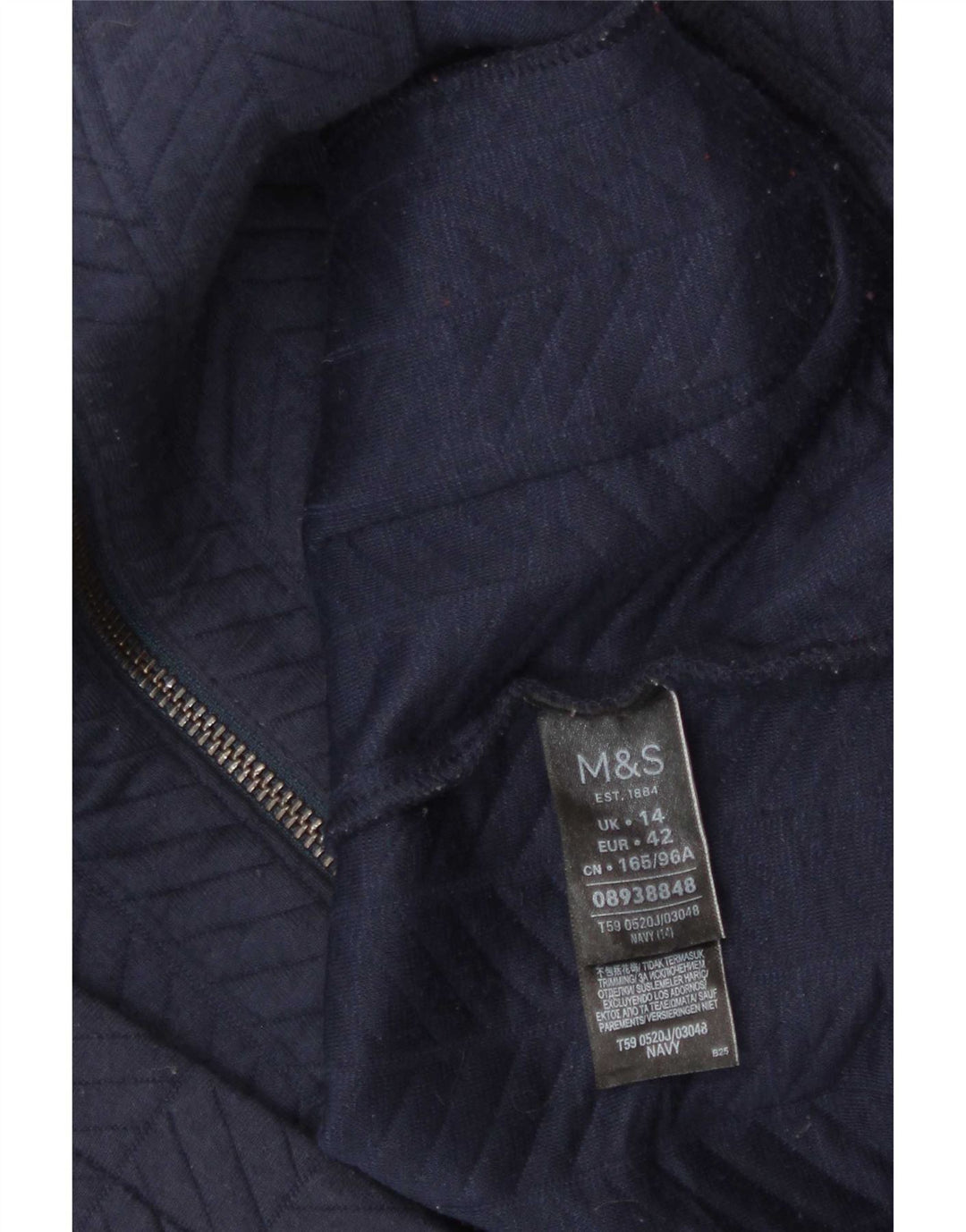Marks & Spencer Womens Blazer Jacket UK 14 Medium Navy Blue Polyester