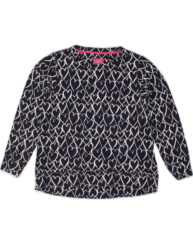 JOULES Womens Crazy Pattern Graphic Top Long Sleeve UK 12 Medium Navy Blue | Vintage Joules | Thrift | Second-Hand Joules | Used Clothing | Messina Hembry 