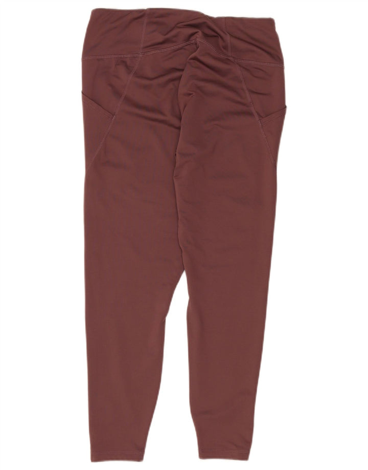 PUMA Womens Crop Leggings UK 16 Large  Burgundy Polyester