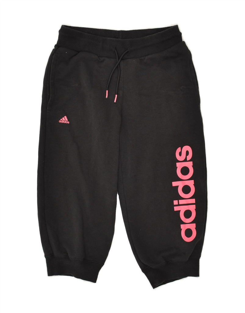 ADIDAS Girls Graphic Capri Tracksuit Trousers Joggers 13-14 Years Black | Vintage Adidas | Thrift | Second-Hand Adidas | Used Clothing | Messina Hembry 