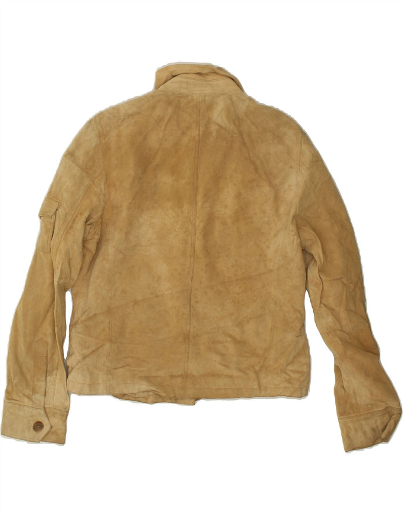J. CREW Womens Suede Jacket UK 16 Large Beige Leather | Vintage J. Crew | Thrift | Second-Hand J. Crew | Used Clothing | Messina Hembry 
