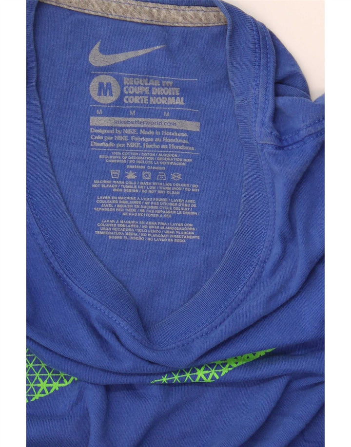 Nike Mens Regular Fit Graphic T-Shirt Top Medium Blue Cotton