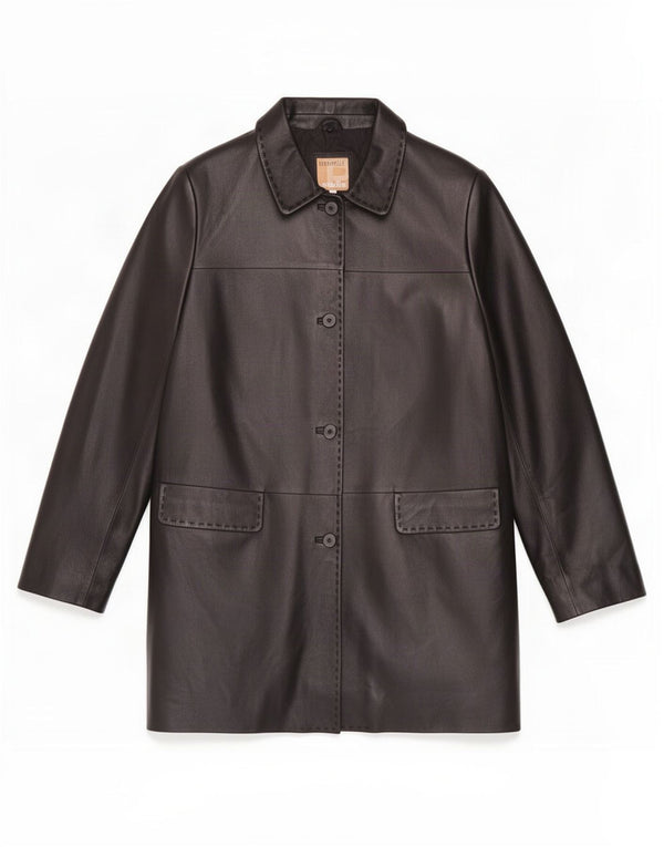 Conbipel Womens Leather Jacket IT 44 Medium Black