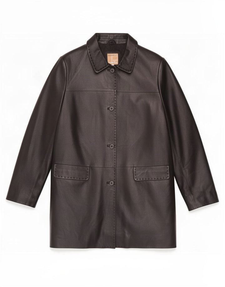 Conbipel Womens Leather Jacket IT 44 Medium Black