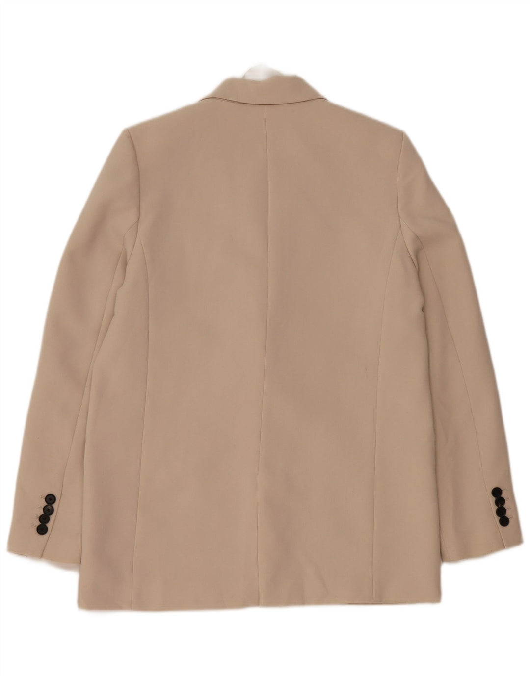 Zara Womens 1 Button Blazer Jacket UK 10 Small Beige Polyester