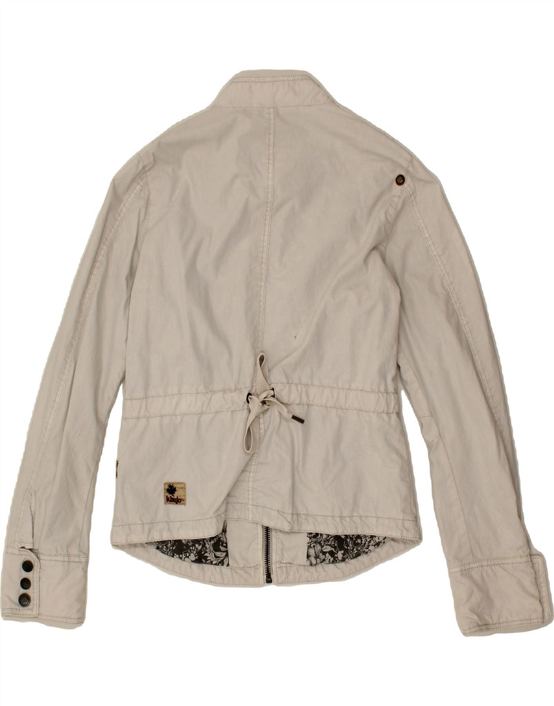 KHUJO Womens Bomber Jacket UK 14 Large Beige Cotton Vintage KHUJO and Second-Hand KHUJO from Messina Hembry 