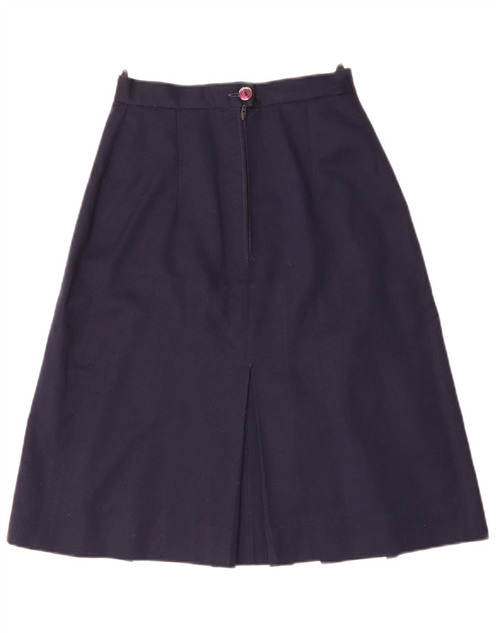 Vintage Womens A-Line Skirt W24 XS Navy Blue