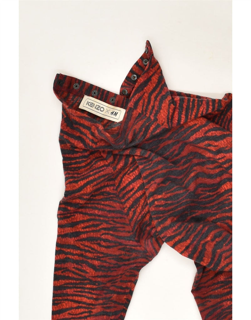 KENZO X H&M Womens Turtle Neck Jumper Sweater EU 36 Small Red Animal Print | Vintage Kenzo X H&M | Thrift | Second-Hand Kenzo X H&M | Used Clothing | Messina Hembry 