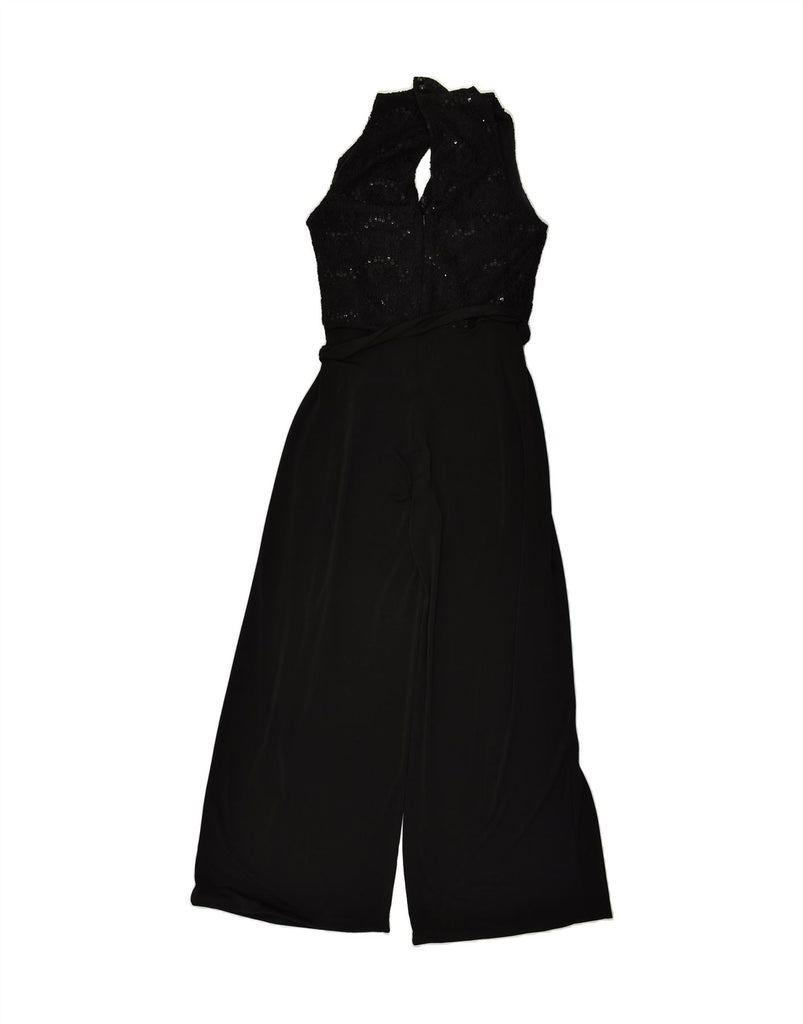 PHASE EIGHT Womens Halter Playsuit UK 12 Medium Black Polyester | Vintage Phase Eight | Thrift | Second-Hand Phase Eight | Used Clothing | Messina Hembry 