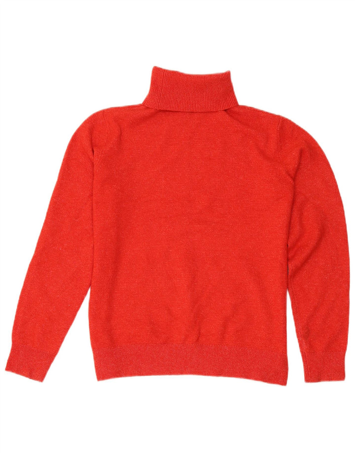 Marks & Spencer Womens Roll Neck Jumper Sweater UK 10 Small Red Flecked