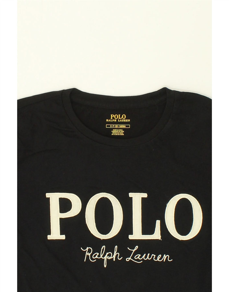 POLO RALPH LAUREN Girls Graphic Top Long Sleeve 13-14 Years Small Black | Vintage Polo Ralph Lauren | Thrift | Second-Hand Polo Ralph Lauren | Used Clothing | Messina Hembry 