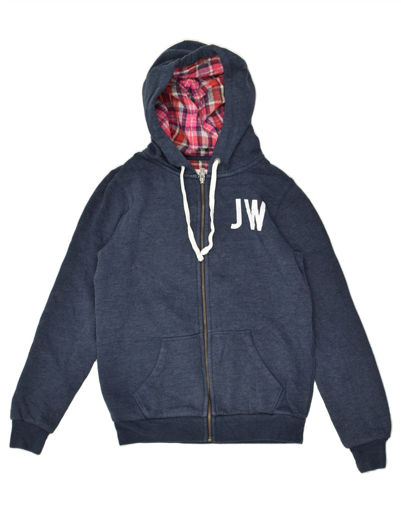 JACK WILLS Womens Zip Hoodie Sweater UK 10 Small  Navy Blue Cotton | Vintage Jack Wills | Thrift | Second-Hand Jack Wills | Used Clothing | Messina Hembry 