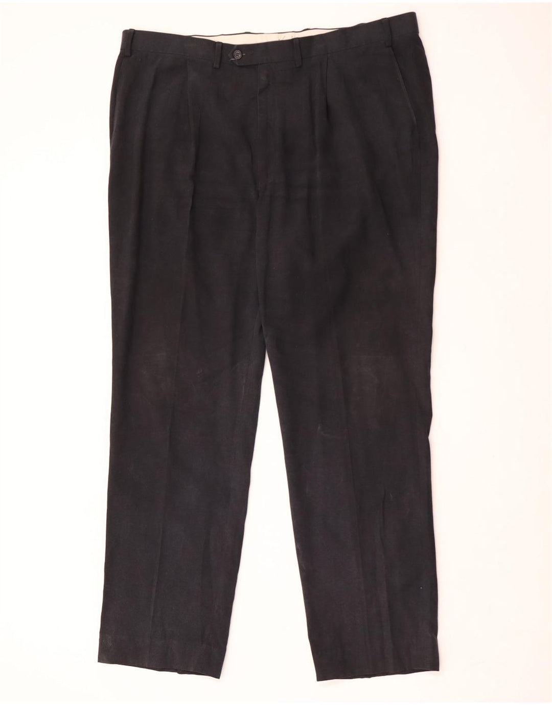 Marks & Spencer Mens Pegged Suit Trousers W42 L33 Navy Blue Lyocell