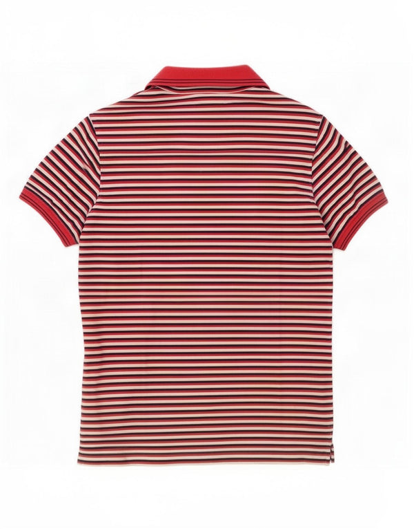 Liu Jo Womens Polo Shirt UK 18 XL Red Striped Cotton