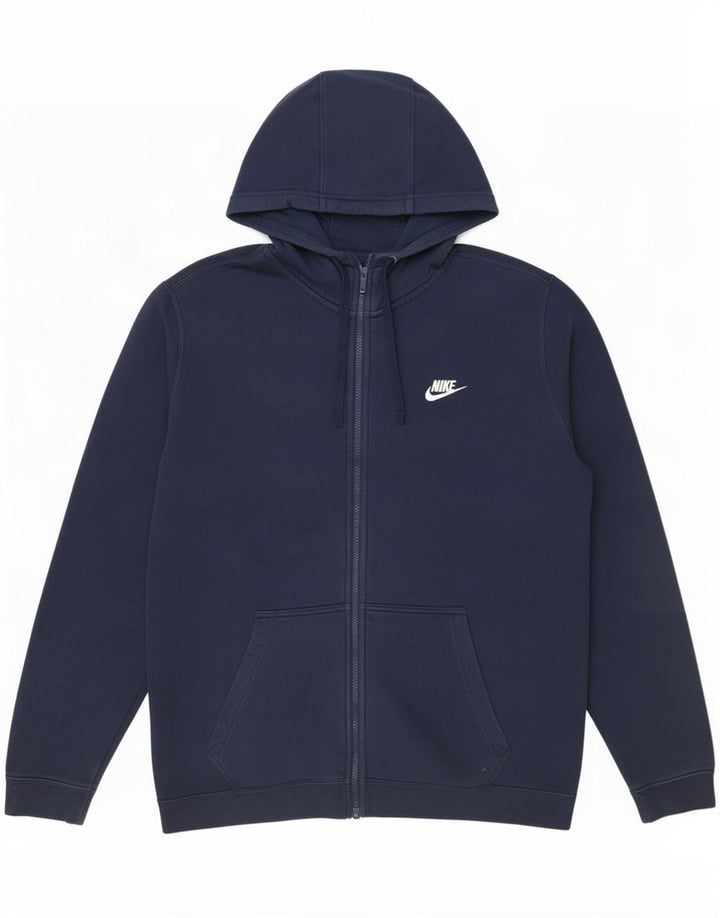 Nike Mens Zip Hoodie Sweater Large Navy Blue
